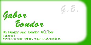 gabor bondor business card